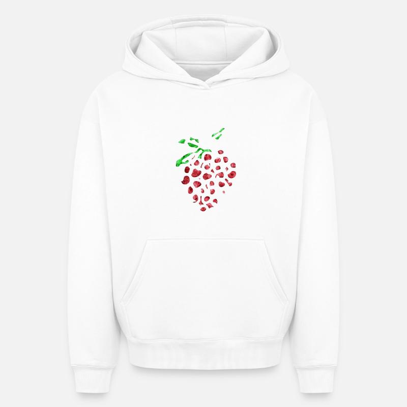 Fraise folle - Sweat à capuche unisexe oversize épais SPREAD - blanc