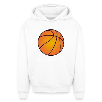 Basket-ball bébé ventre cadeau de sport enceinte - Sweat à capuche unisexe oversize épais SPREAD - blanc - Devant - AI Model Female 172 dark (172cm) & AI Model Male 185 light (185cm)