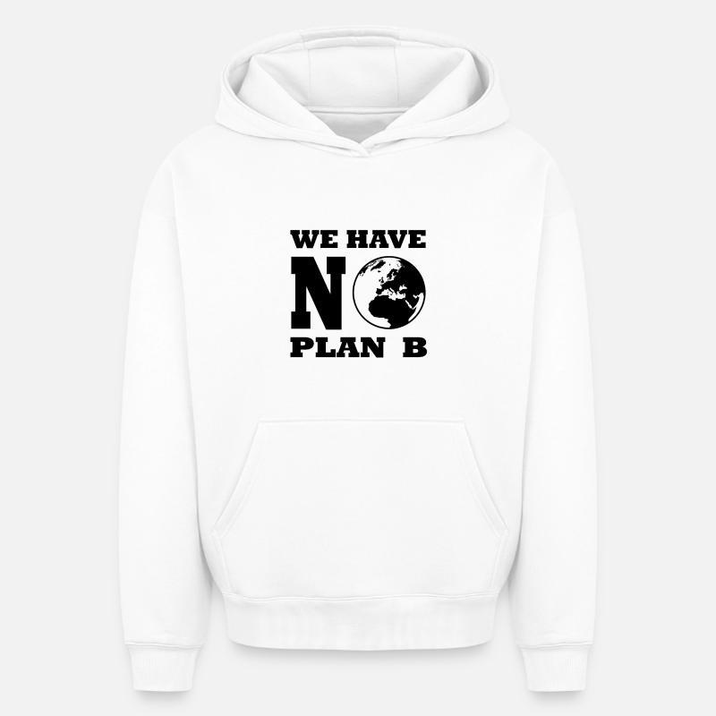 Planète Terre - Sweat à capuche unisexe oversize épais SPREAD - blanc