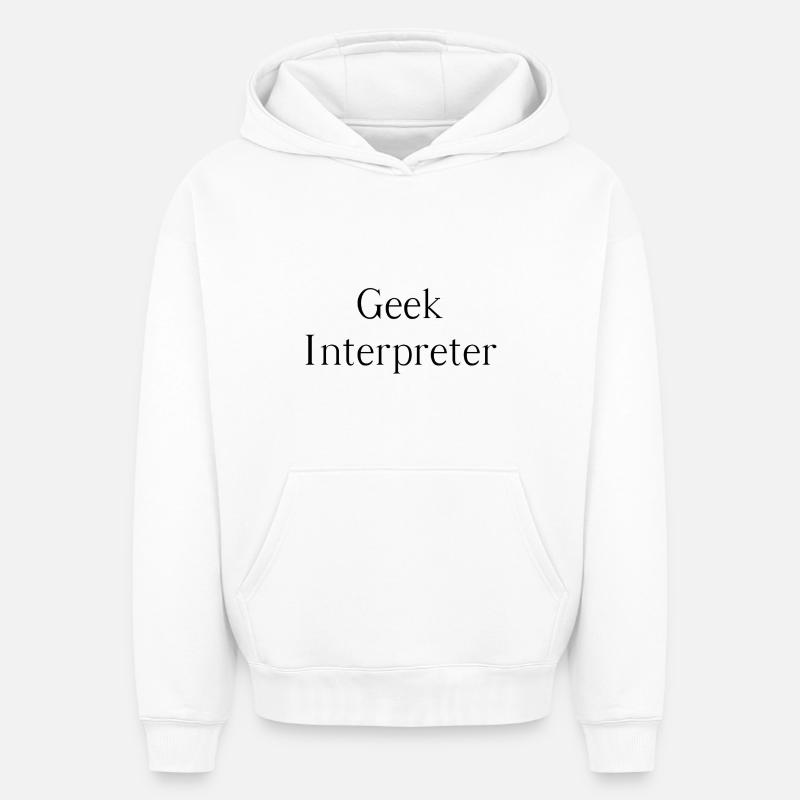Interprète geek - Sweat à capuche unisexe oversize épais SPREAD - blanc
