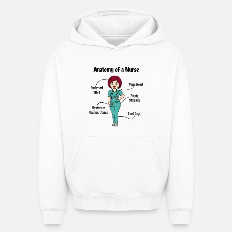 Infirmière soignante assistante sociale - Sweat à capuche unisexe oversize épais SPREAD - blanc