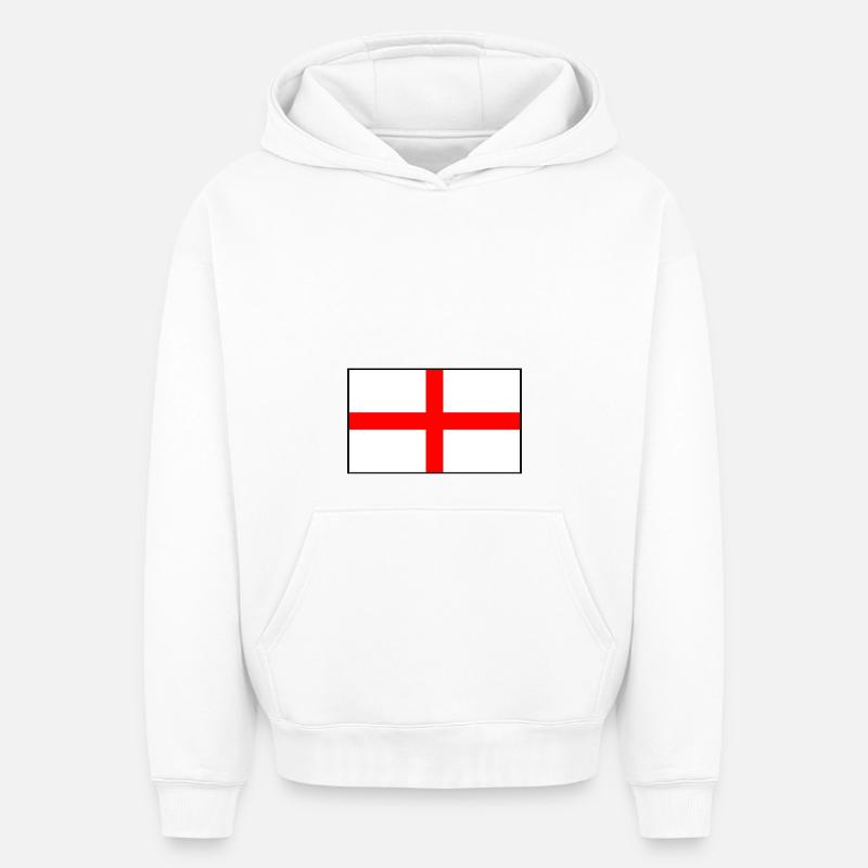 Indicateur d’Angleterre - Sweat à capuche unisexe oversize épais SPREAD - blanc