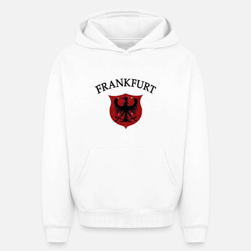 Francfort - Sweat à capuche unisexe oversize épais SPREAD - blanc