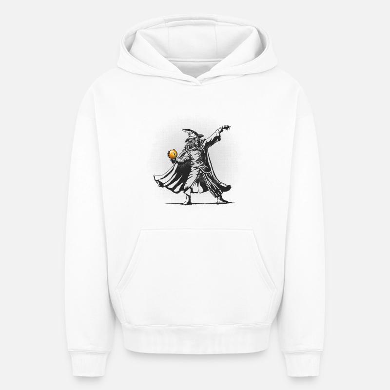 Le lanceur d’orbe - Sweat à capuche unisexe oversize épais SPREAD - blanc