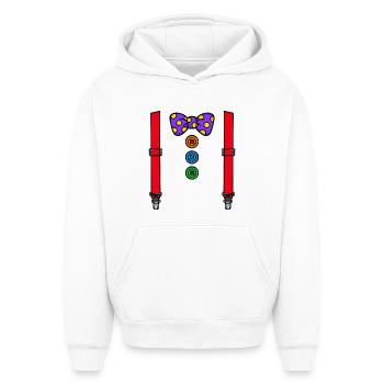 Kostüm Clown Karneval Fasching - Oversized Heavyweight Unisex Hoodie - Weiß - Vorne - AI Model Female 172 dark (172cm) & AI Model Male 185 light (185cm)