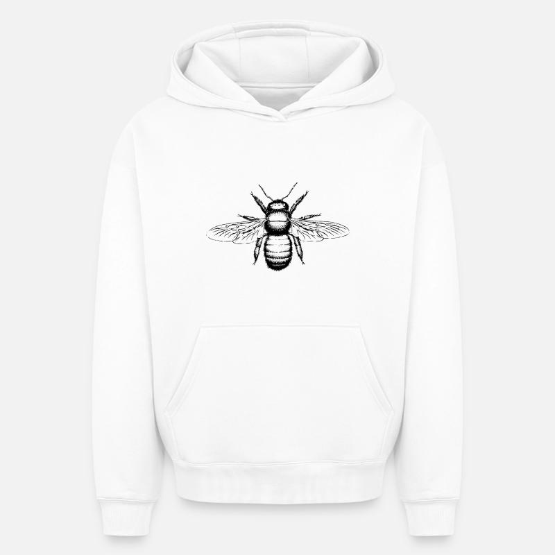 Xylocopa - Sweat à capuche unisexe oversize épais SPREAD - blanc