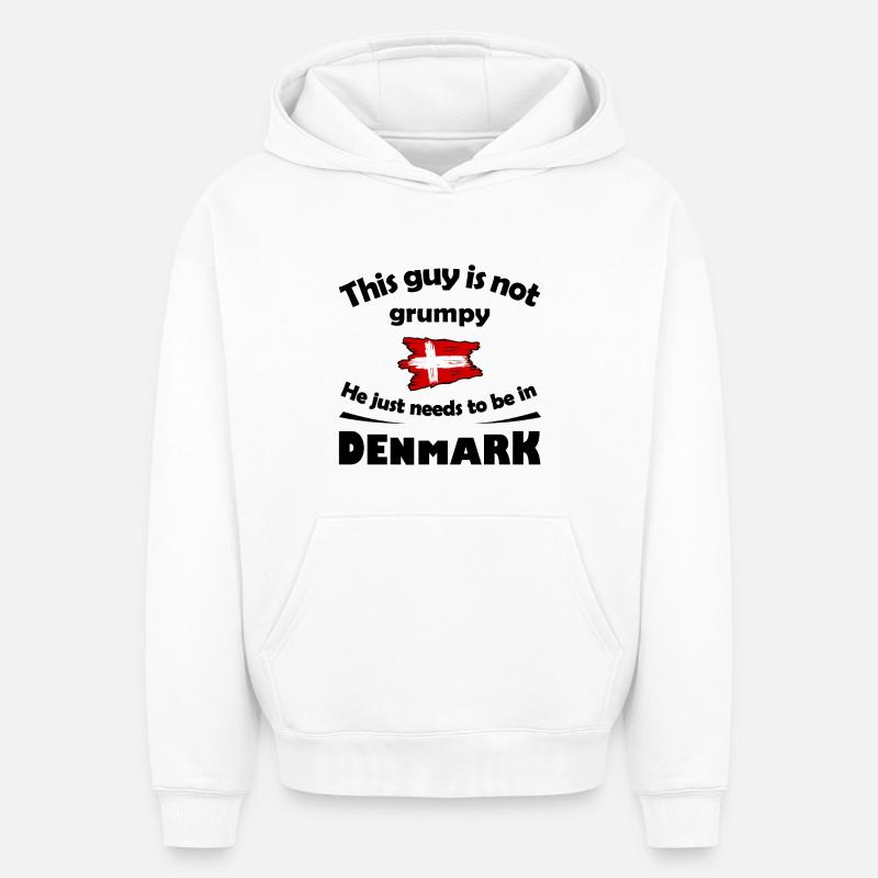 Danemark - Sweat à capuche unisexe oversize épais SPREAD - blanc