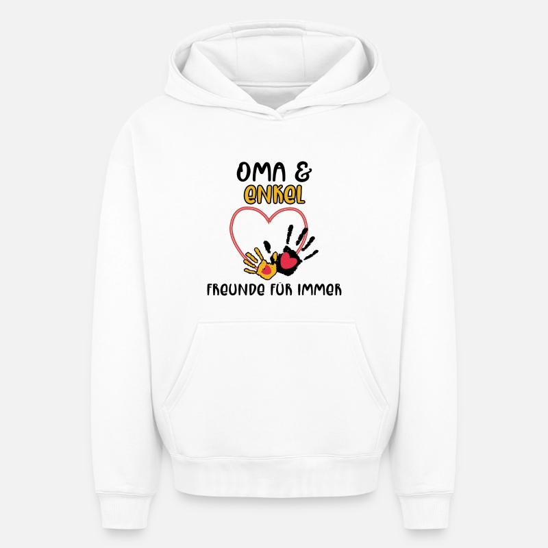 Großmutter Enkel Statement Oma - Oversized Heavyweight Unisex Hoodie - Weiß