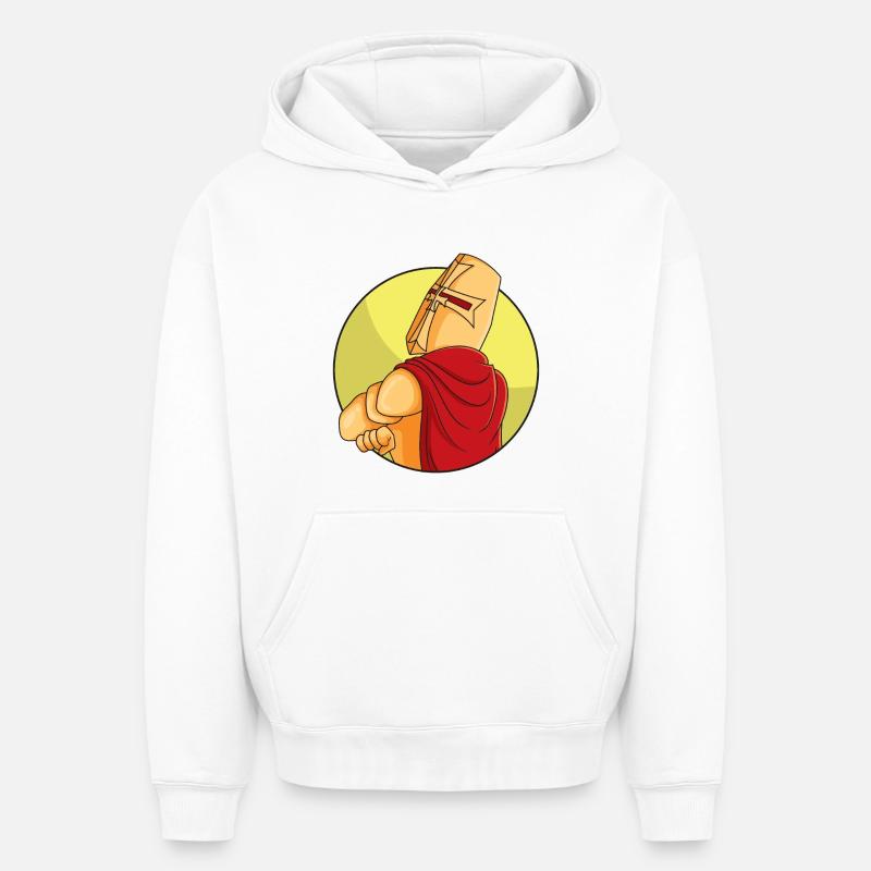 Croisé têtu - Sweat à capuche unisexe oversize épais SPREAD - blanc