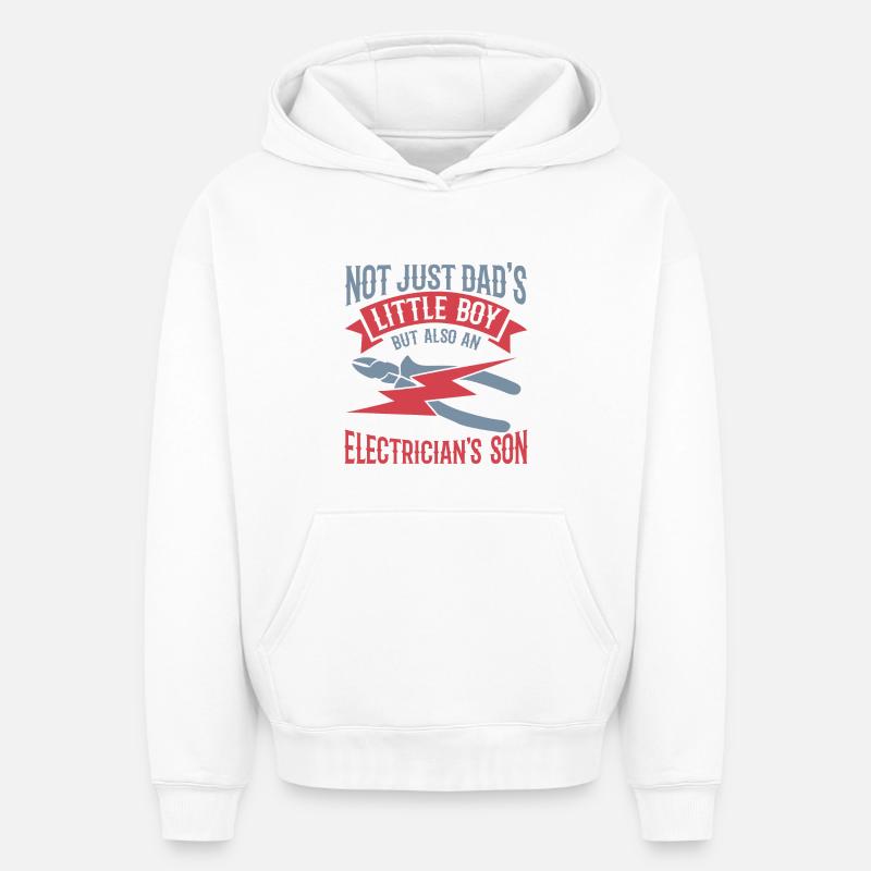 Fils d’électricien - Sweat à capuche unisexe oversize épais SPREAD - blanc