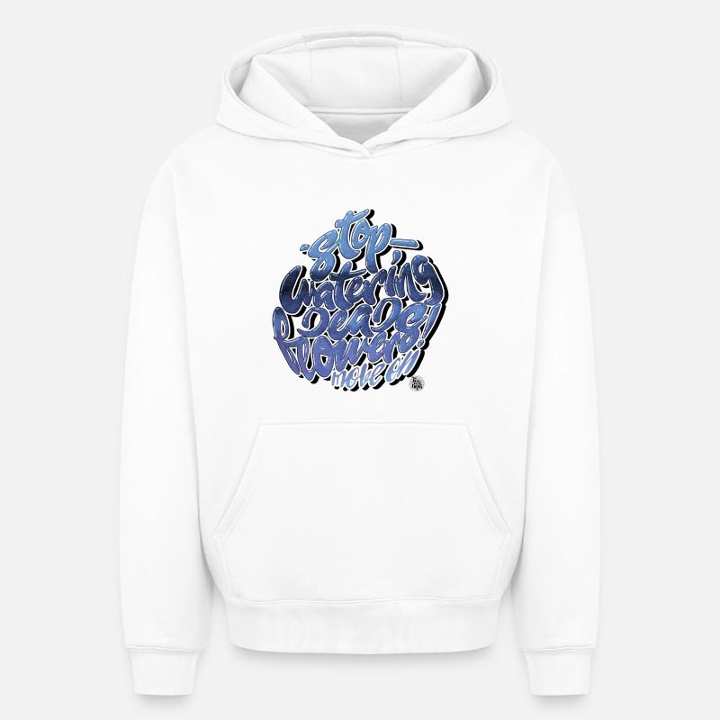 Arrête d'attendre la merveille - Sweat à capuche unisexe oversize épais SPREAD - blanc