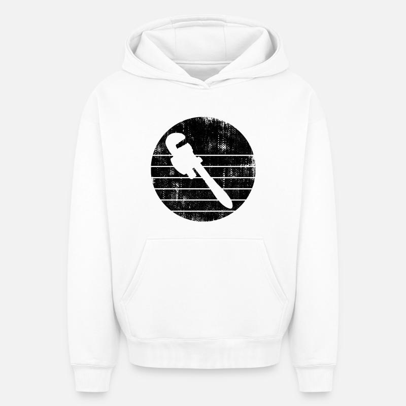 Clé à pipe - Sweat à capuche unisexe oversize épais SPREAD - blanc
