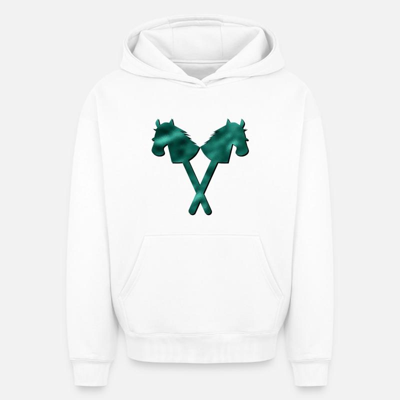 Hobby-Horsing ÉQUITATION - Sweat à capuche unisexe oversize épais SPREAD - blanc