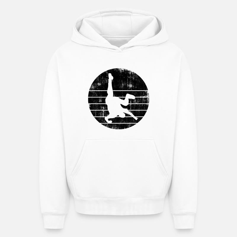 Breakdancer - Sweat à capuche unisexe oversize épais SPREAD - blanc