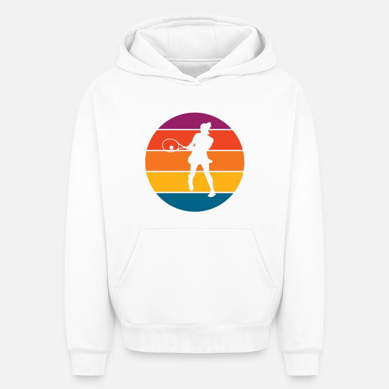 Tennis - Sweat à capuche unisexe oversize épais SPREAD - blanc