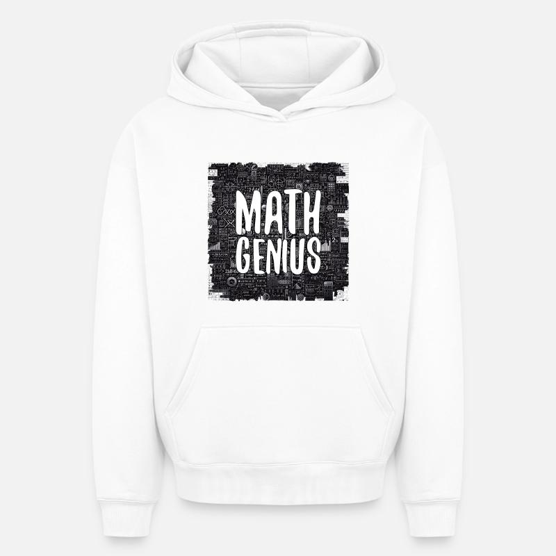 Math Genius Math Genius Math cadeau - Sweat à capuche unisexe oversize épais SPREAD - blanc