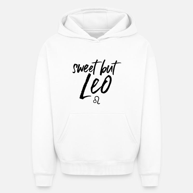 Astro Doux mais Lion - Sweat à capuche unisexe oversize épais SPREAD - blanc