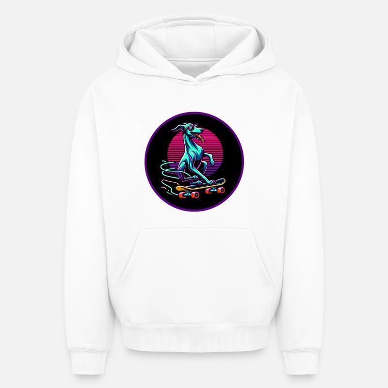 Whippet de patinage - Sweat à capuche unisexe oversize épais SPREAD - blanc