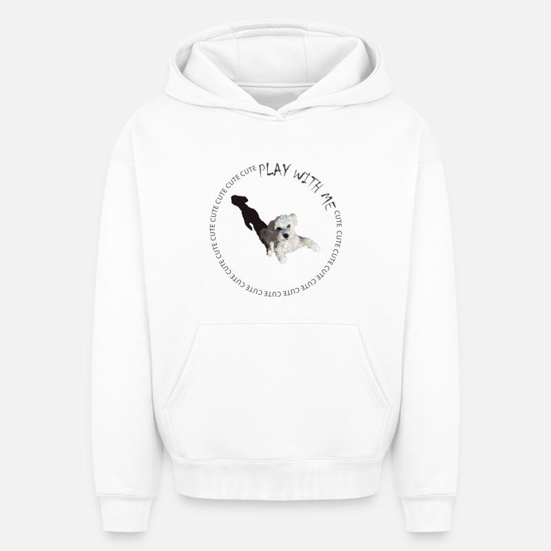 Jouez avec moi - Sweat à capuche unisexe oversize épais SPREAD - blanc
