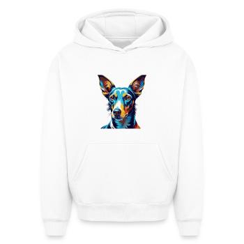 Podenco Ibizenco Hunderasse Bunte Karikatur Kawaii - Oversized Heavyweight Unisex Hoodie - Weiß - Vorne - AI Model Female 172 dark (172cm) & AI Model Male 185 light (185cm)