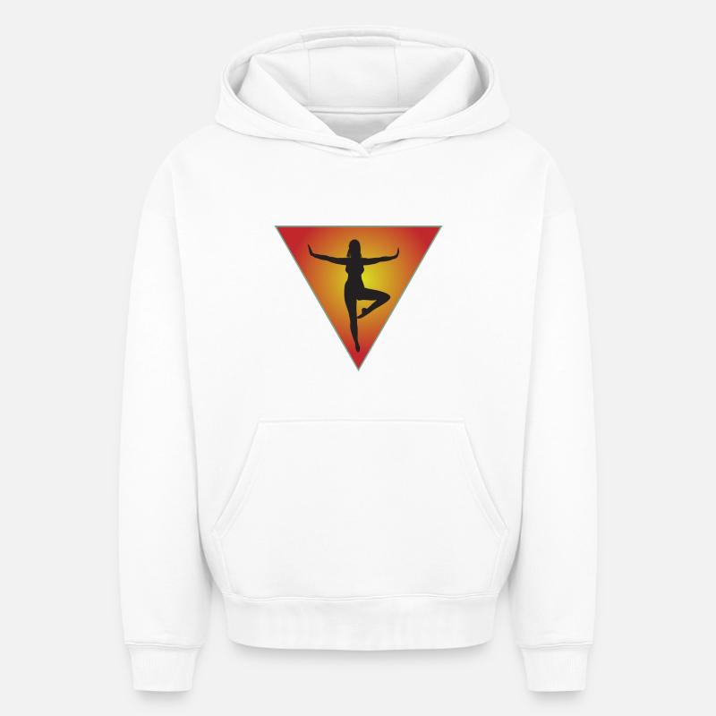 Silhouette Triangle - Sweat à capuche unisexe oversize épais SPREAD - blanc