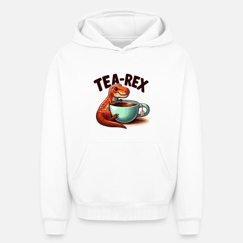 Tee Rex Tee-Rex Teetrinker Geschenk - Oversized Heavyweight Unisex Hoodie - Weiß