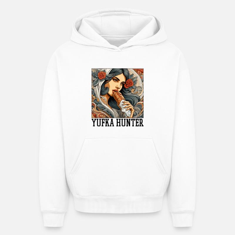 Cadeau Yufka Hunter Kebab - Sweat à capuche unisexe oversize épais SPREAD - blanc