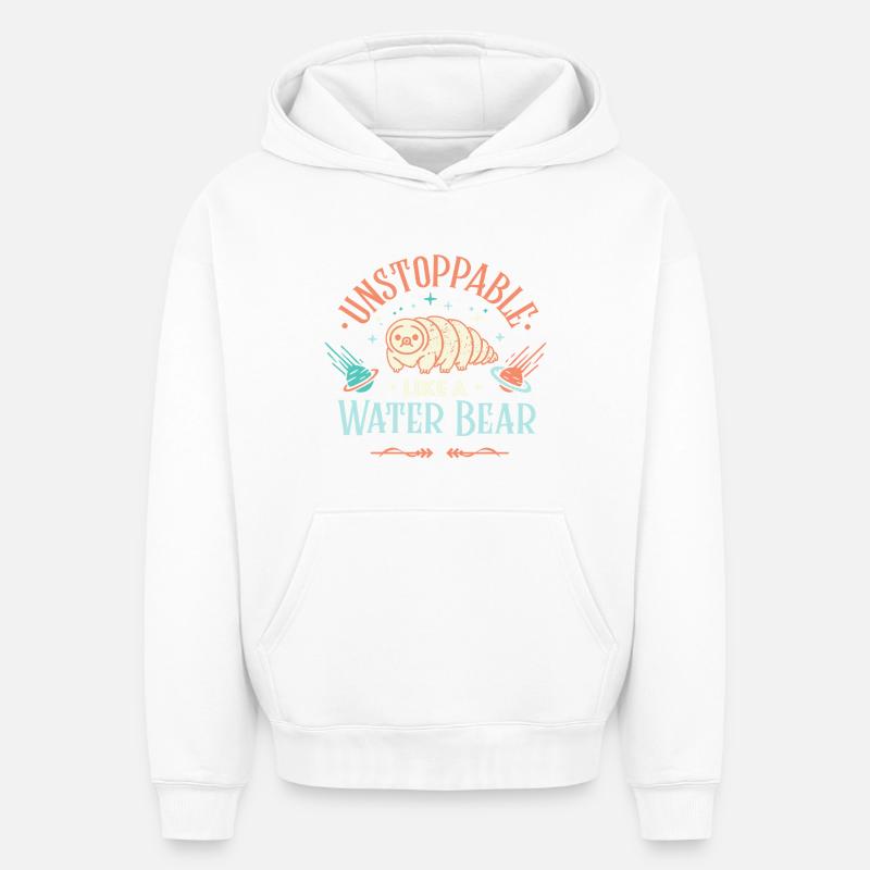 Tardigrade inarrêtable - Sweat à capuche unisexe oversize épais SPREAD - blanc