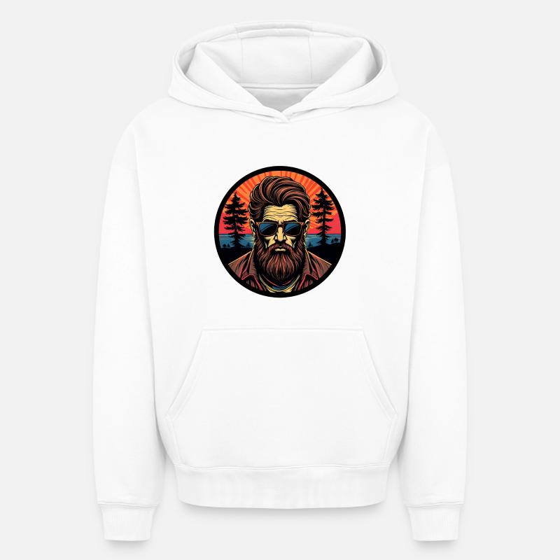 Bart-Mann - Oversized Heavyweight Unisex Hoodie - Weiß