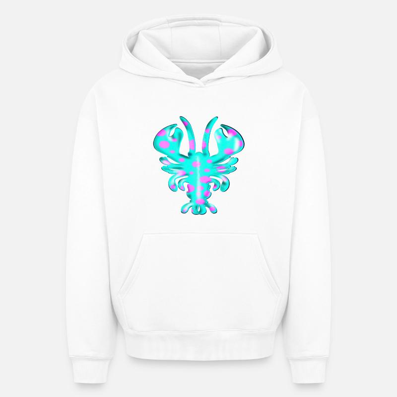 LOBSTER KRUSTENTIERE - Oversized Heavyweight Unisex Hoodie - Weiß