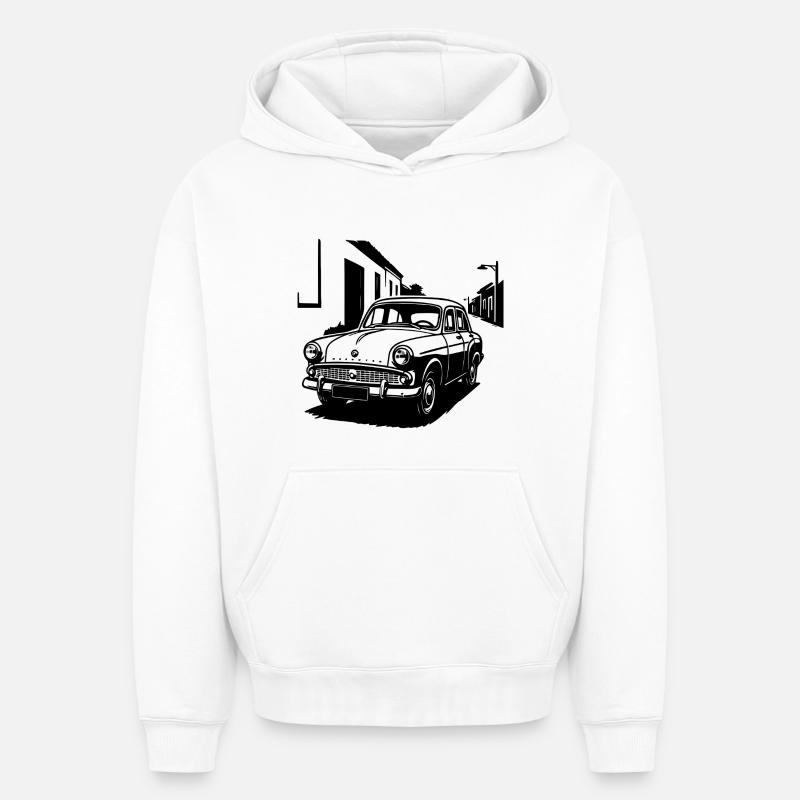 Rétro Classique 403 - Sweat à capuche unisexe oversize épais SPREAD - blanc