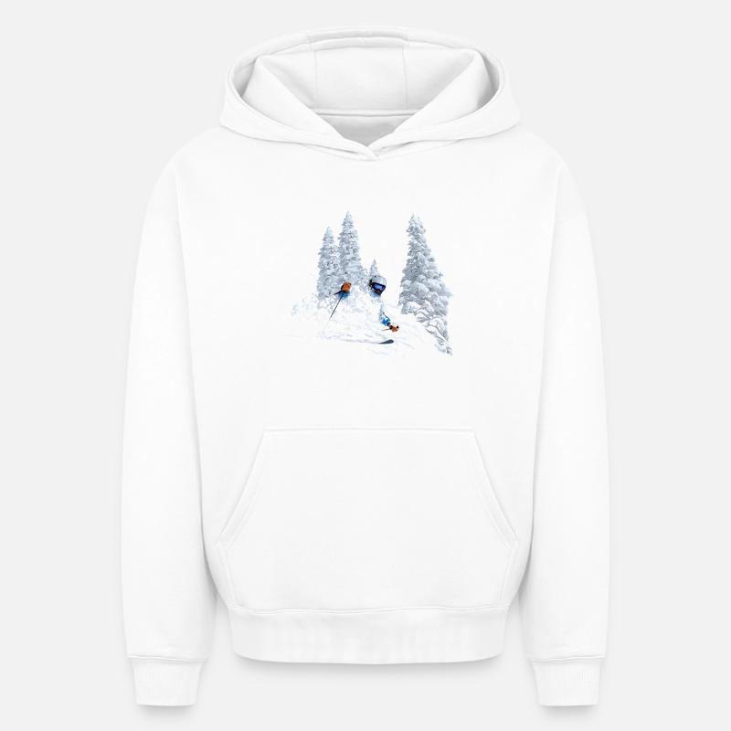 Ski - Sweat à capuche unisexe oversize épais SPREAD - blanc