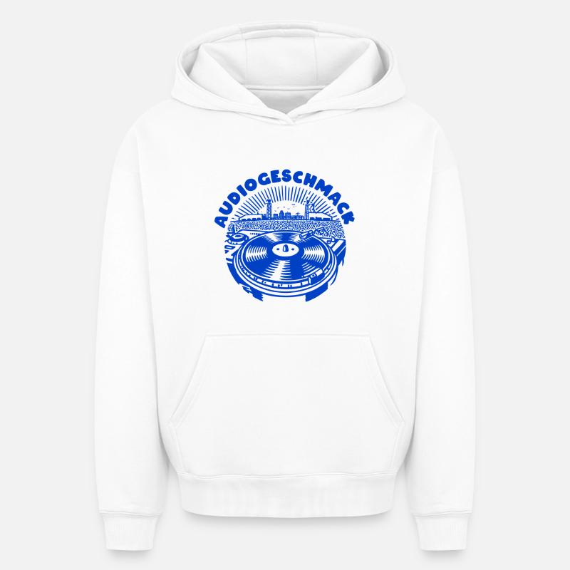 Goût audio - Sweat à capuche unisexe oversize épais SPREAD - blanc