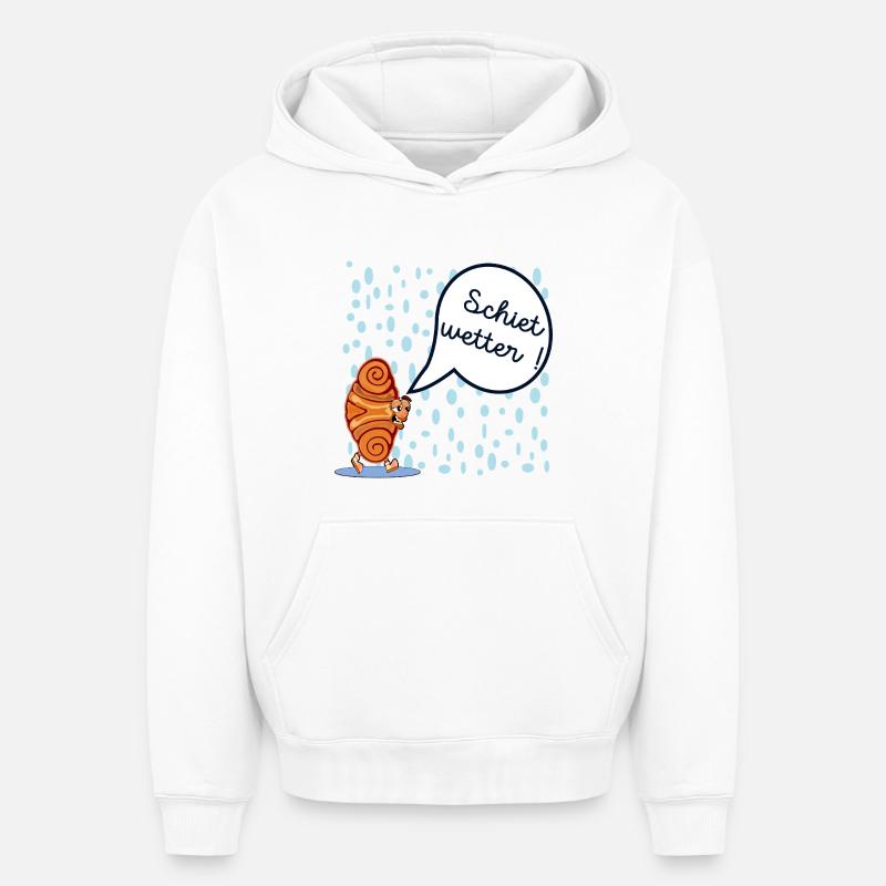 MAUVAIS TEMPS HAMBOURG - Sweat à capuche unisexe oversize épais SPREAD - blanc
