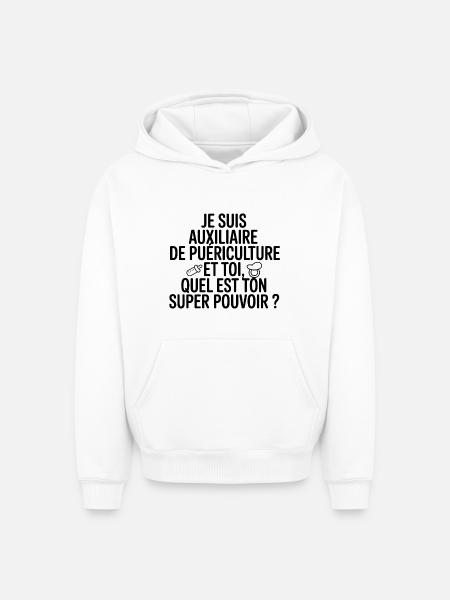 Childcare Assistant My Super Power - Oversized Heavyweight Unisex Hoodie - white