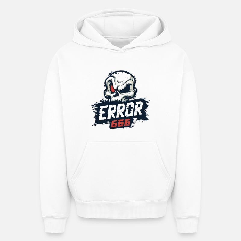 skull_0631 - Sweat à capuche unisexe oversize épais SPREAD - blanc