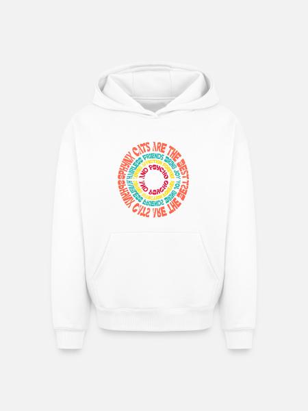 Sphynx Cat Mandala Funny Sayings Sarcastic Humor - Oversized Heavyweight Unisex Hoodie - white