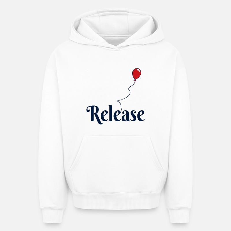 Ballon de libération - Sweat à capuche unisexe oversize épais SPREAD - blanc