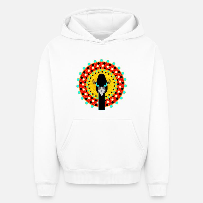 Vogel mit Attitüde. - Oversized Heavyweight Unisex Hoodie - Weiß