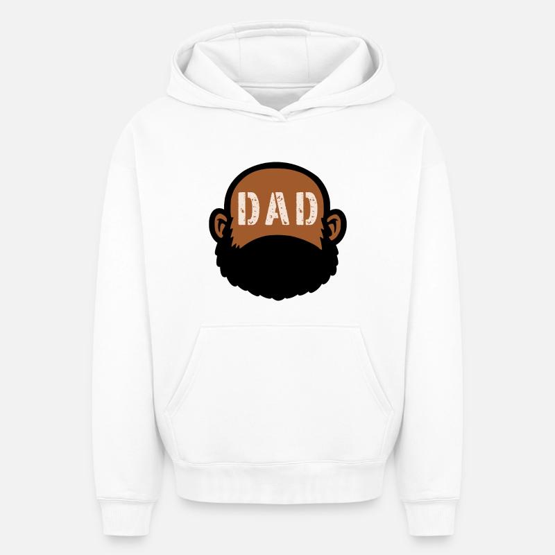 PAPA BARBE - Sweat à capuche unisexe oversize épais SPREAD - blanc