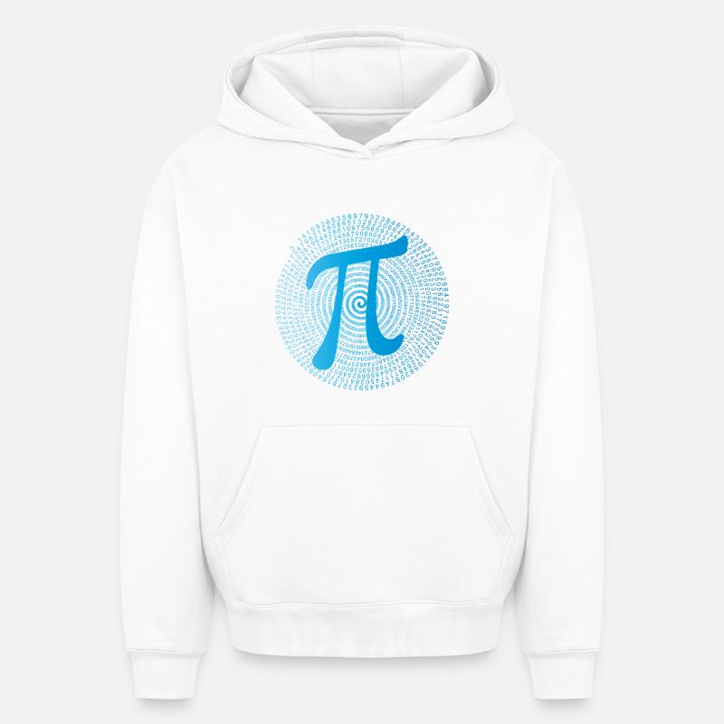 π (pi) dans Data Spiral - Sweat à capuche unisexe oversize épais SPREAD - blanc