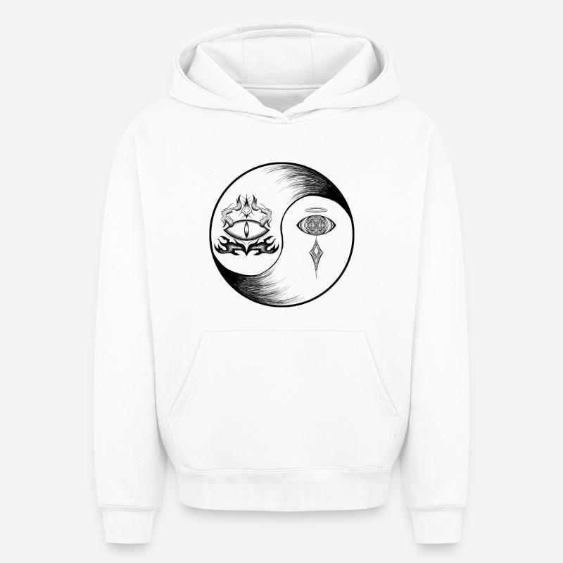 Finde die Ruhe in dir - Oversized Heavyweight Unisex Hoodie - Weiß