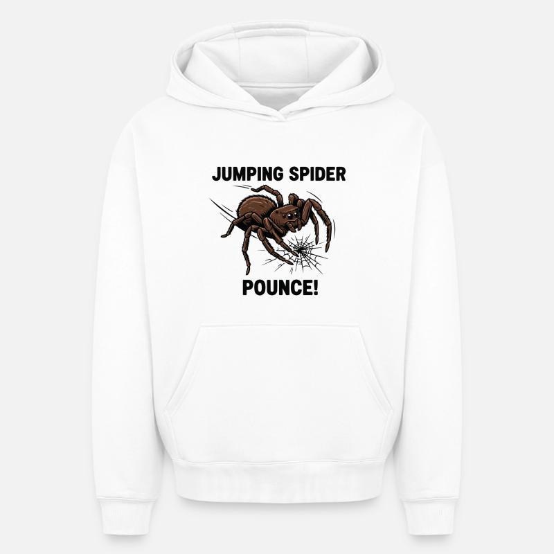Araignée Sauteuse Springende Spinne - Oversized Heavyweight Unisex Hoodie - Weiß