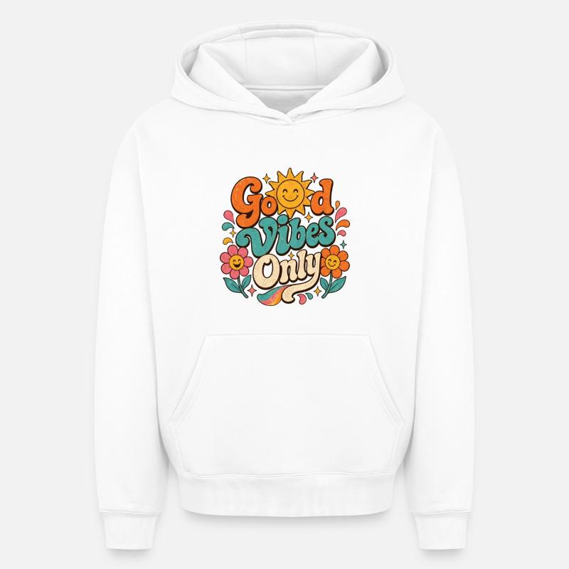 Good Vibe's einziges Retro-Floral - Oversized Heavyweight Unisex Hoodie - Weiß