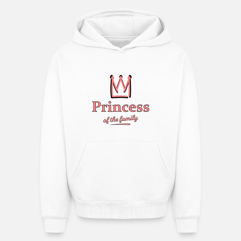 Princesse de la famille - Sweat à capuche unisexe oversize épais SPREAD - blanc