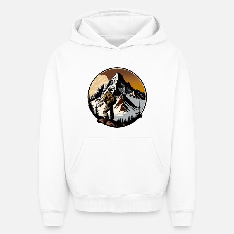 Alpiniste - Sweat à capuche unisexe oversize épais SPREAD - blanc