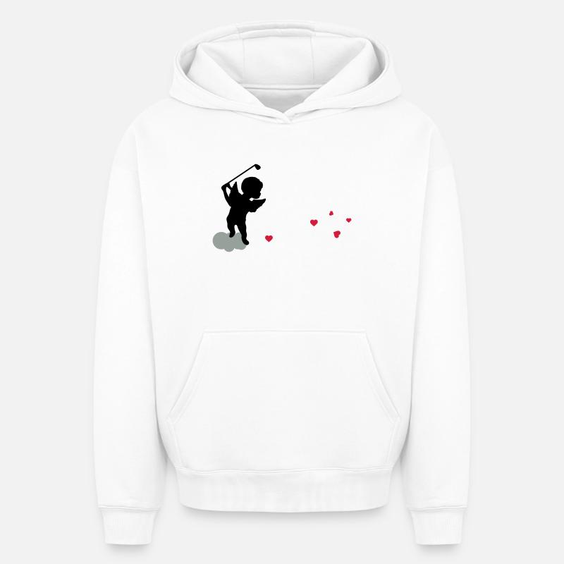 Amor - Sweat à capuche unisexe oversize épais SPREAD - blanc
