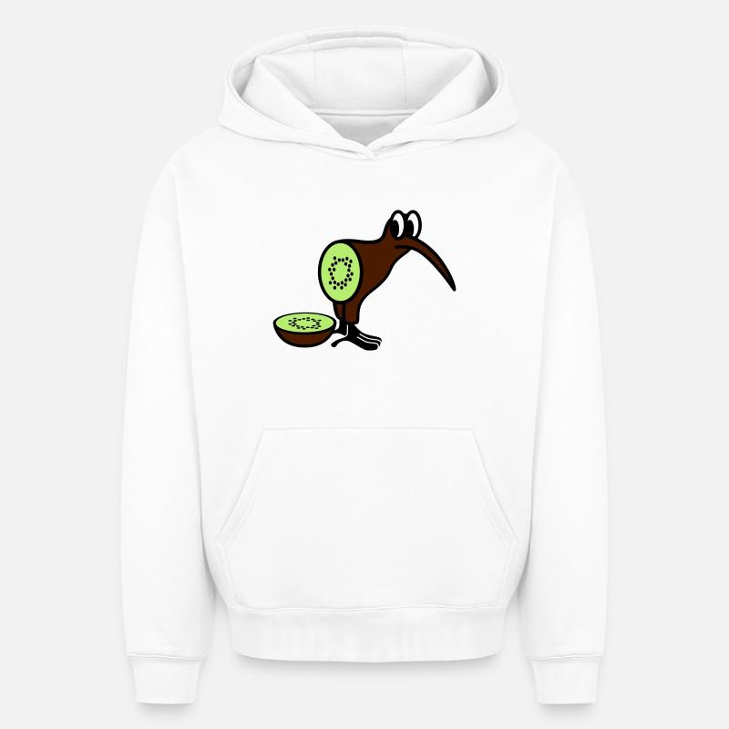 Kiwi - Sweat à capuche unisexe oversize épais SPREAD - blanc