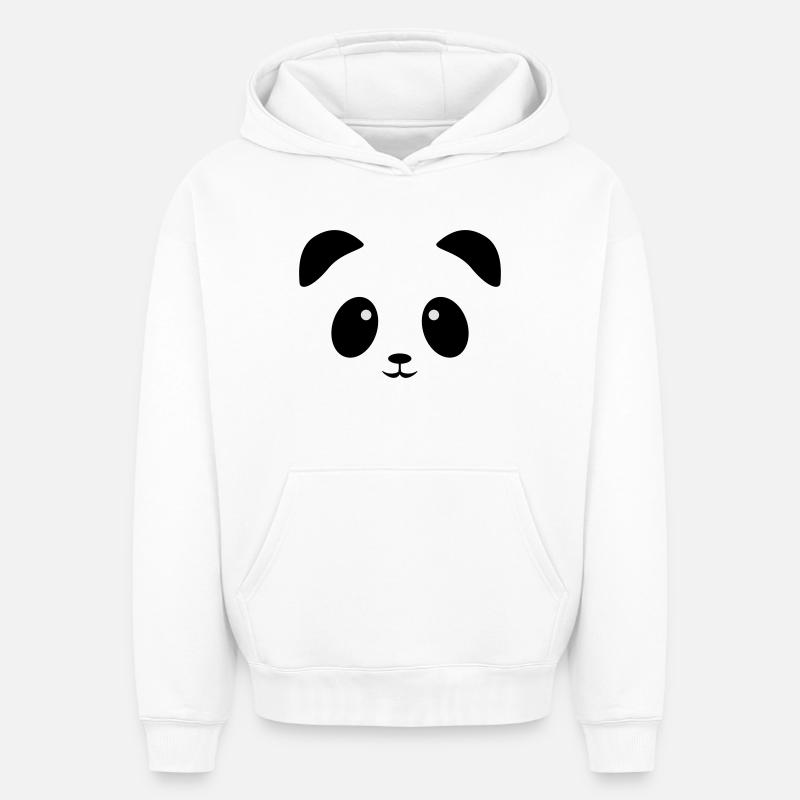 Visage de panda - Sweat à capuche unisexe oversize épais SPREAD - blanc