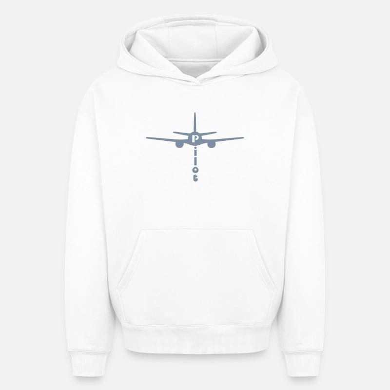Pilote - Sweat à capuche unisexe oversize épais SPREAD - blanc